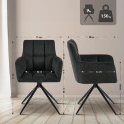 CLP Étkezőszék Jonah szövet, fekete (327005)