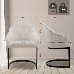 CLP Jarik vintage bársony étkezőszék, krém (326262)