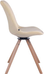 CLP Troyes bársony kerek natúr étkezőszék, krém (312182)