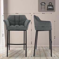 CLP Bárszék Damaso B Cord 4 méteres kerettel, szürke (326352)