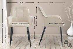 CLP Ferndale bársony étkezőszék, krém (324662)