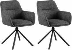 CLP 2 székből álló szett Tipton anyagból, sötétszürke (326546)
