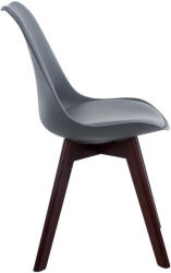 CLP 4 db-os Borneo V2 diófa műbőr látogatószék szett, szürke (319011)