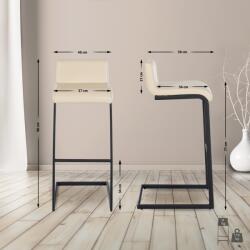 CLP 2 darab bárszék szett Newport B műbőr, krém (327316)