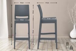 CLP 4 db Maya bárszék készlet, sötétszürke (325189)