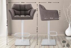 CLP 2 db bárszék készlet Damaso szövet, szürke (314961)