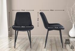 CLP 4db Victoria bársony étkezőszék készlet, fekete (323037)