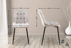 CLP Gifford bársony étkezőszék, szürke (324693)