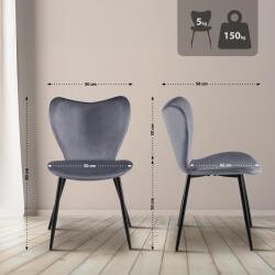 CLP Maika bársony étkezőszék, sötétszürke (326363)