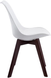 CLP 4 db-os Borneo V2 diófa műbőr látogatószék szett, fehér (319016)