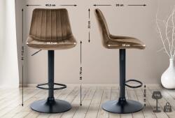 CLP 2 db bárszék szett Toni velvet, barna (324068)