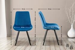 CLP 2 db Lewes bársony étkezőszékből álló készlet, sötétkék (326703)