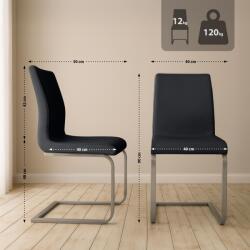 CLP 2 db Belfort étkezőszék készlet, fekete (322805)