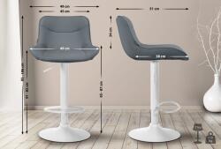 CLP Bárszék Vonore műbőr, szürke (323582)