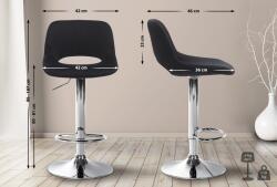 CLP 2 db bárszék szett Camden bársony króm, fekete (325151)