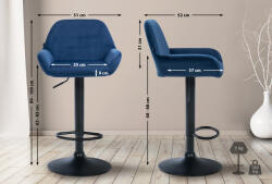 CLP Bárszék Braga bársony, kék (320899)