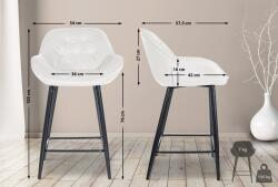 CLP 2 db bárszék szett Gibson 76 bársony, krémfehér (322244)
