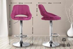 CLP Bárszék Milet szövet króm, lila (321292)