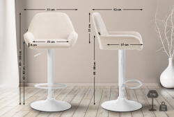 CLP Bárszék Braga bársony, krém (320909)