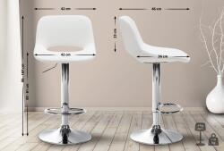 CLP Bárszék Camden műbőr króm, fehér (324133)