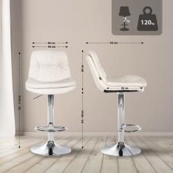 CLP Bárszék Laurel műbőr króm, fehér (323911)