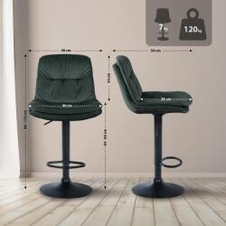 CLP Bárszék Laurel bársony, sötétzöld (323957)