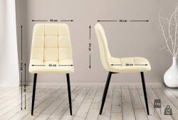 CLP 4 db Antibes műbőr étkezőszék szett, krém (325037)