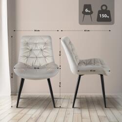 CLP 2 db Rossford étkezőszék készlet, szürke (326538)