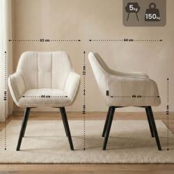 CLP Vienna Cord étkezőszék, krém (327686)