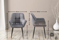 CLP Roseville bársony étkezőszék, sötétszürke (324488)