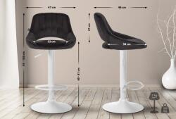 CLP Bárszék Milet bársony, fekete (322447)