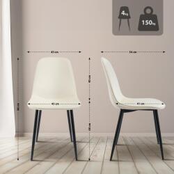 CLP Maryam bársony étkezőszék, krém (325828)