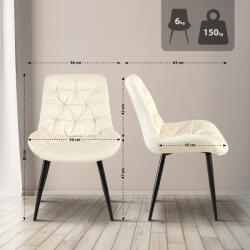 CLP Rossford bársony étkezőszék, krém (325319)