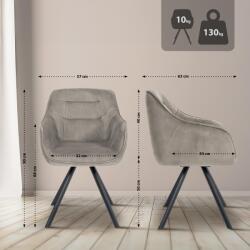 CLP Russel bársony szék, szürke (321364)