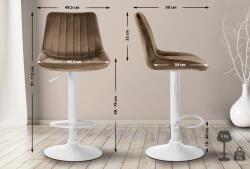 CLP 2 db-os bárszék szett Toni bársony, barna (324074)