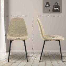 CLP Napier szövetből álló étkezőszék szett 4 db, taupe (323145)