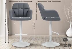 CLP Bárszék Natoma műbőr, szürke (322981)