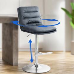 CLP 2 db bárszék szett Damar bársony króm, sötétszürke (325668)