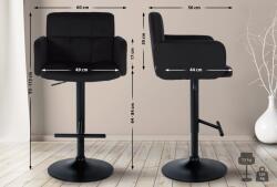 CLP 2 db bárszék Los Angeles bársony szett, fekete (327350)