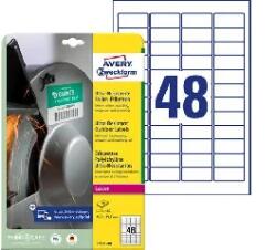 Avery-Zweckform Avery Zweckform: Etikett, univerzális, 45, 7x21, 2 mm, extra erős, polietilén, AVERY ZWECKFORM, 480 etikett/csomag (L7911-10)