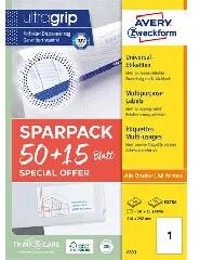 Avery-Zweckform Avery Zweckform: Etikett, univerzális, 210x297 mm, AVERY ZWECKFORM, "Sparpack", 65 etikett/csomag (6603)