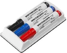 ICO Ico: Tábla- és flipchart marker készlet tartóban, 1-3 mm, kúpos, ICO "11 XXL", 3 különböző szín +táblatörlő (9570165002)