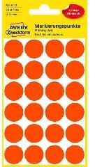 Avery-Zweckform Avery Zweckform: Etikett, 18 mm, kör, AVERY ZWECKFORM, neon piros, 96 etikett/csomag (3172)
