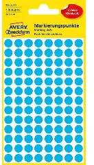 Avery-Zweckform Avery Zweckform: Etikett, 8 mm, kör, AVERY ZWECKFORM, kék, 416 etikett/csomag (3011)