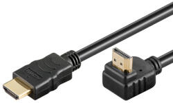 PremiumCord HDMI+Ethernet, M/M 90, 1m HDMI A Fekete HDMI kábel (8592220011406)