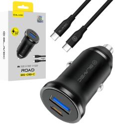 Blavec autós töltő BS-01B-C Road - USB + C típus - QC 3.0 18 W PD 20 W C típus - C típus kábellel (CCBS01BCR-UCB) fekete - smartdiszkont