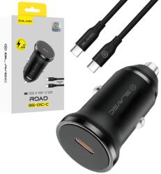 Blavec autós töltő BS-01C-C Road - Type C - PD 20W Type C to Type C kábellel (CCBS01CCR-CB) fekete