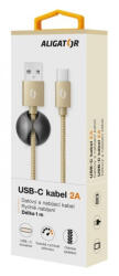 Aligator DATKP09 USB 2.0 1 M USB C USB A Arany USB kábel (DATKP09)