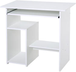 HomCom Birou Ergonomic Spațiu Optimizat, Alb, PAL/Metal, 80x45x75cm | Aosom Romania (836-092WT)