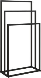 HOMCOM Suport pentru Prosoape de Podea cu 3 Brate Autoportant din Oțel, 45x21.5x85 cm | Aosom Romania (850-349V00BK)